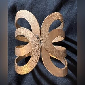 Gold-Tone Textured Statement Cuff Bracelet